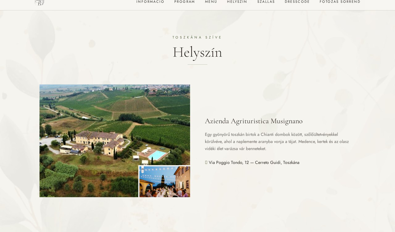 Helyszín szekció fotókkal